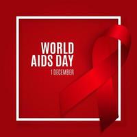 1. Dezember Welt-Aids-Tag-Hintergrund. rotes Bandzeichen. vektor