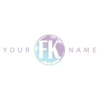 fk Initiale Logo Aquarell Vektor Design