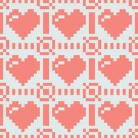 pixel hjärtan sömlös mönster vektor