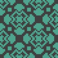 ein Pixel Stil Muster im blaugrün und schwarz vektor