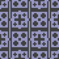 ein Pixel Muster mit lila Quadrate und schwarz Kreuze vektor