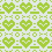 Pixel Herzen Stoff Grün Weiß vektor