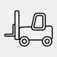 ikon gaffeltruck. tung Utrustning element. ikoner i linje stil. Bra för grafik, affischer, logotyp, infografik, etc. vektor