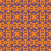 pixel konst sömlös mönster med orange och lila kvadrater vektor