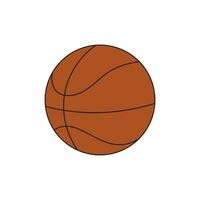 Kinder Zeichnung Karikatur Vektor Illustration Basketball Ball isoliert im Gekritzel Stil