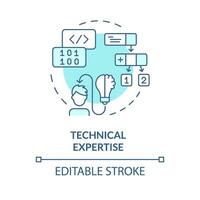 2d editierbar Blau technisch Sachverstand Symbol, einfach isoliert Vektor, ai Ingenieur dünn Linie monochromatisch Illustration vektor