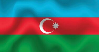 eben Illustration von Aserbaidschan Flagge. Aserbaidschan Flagge Design. Aserbaidschan Welle Flagge. vektor