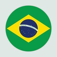 Brasilien flagga vektor ikon design. Brasilien cirkel flagga. runda av Brasilien flagga.