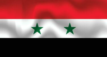 eben Illustration von Syrien Flagge. Syrien Flagge Design. Syrien Welle Flagge. vektor