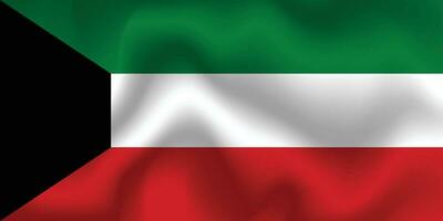 eben Illustration von Kuwait Flagge. Kuwait Flagge Design. Kuwait Welle Flagge. vektor