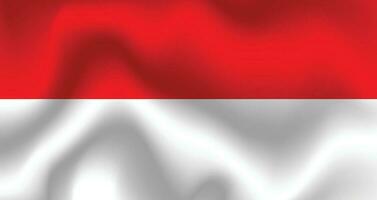 eben Illustration von Indonesien Flagge. Indonesien Flagge Design. Indonesien Welle Flagge. vektor