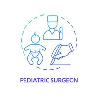 pediatrisk kirurg blå lutning begrepp ikon. kirurgisk procedur. rörelse rum. barn patient. barn kirurgi. medicinsk läkare abstrakt aning tunn linje illustration. isolerat översikt teckning vektor