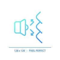 2d Pixel perfekt Gradient Klang Ablenkung Gradient Symbol, isoliert Vektor, Schalldämmung Blau dünn Linie Illustration. vektor