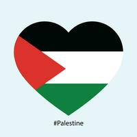 hjärta med flagga av palestina vektor