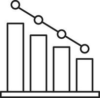 Nieder Diagramm Symbol. Graph Nieder Symbol vektor