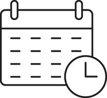 Treffen Zeitplan Symbol. Kennzeichen Agenda Anwendung, Zeit, betrachten, Termin, Datum Seite Symbol vektor