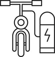 elektrisch mit dem Fahrrad Symbol. elektrisch modern mit dem Fahrrad vektor