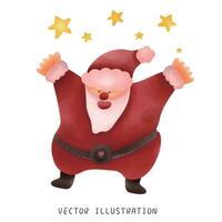 hand dragen santa claus och festlig jul illustration vektor