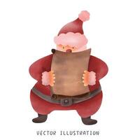 Hand gezeichnet Santa claus und festlich Weihnachten Illustration vektor