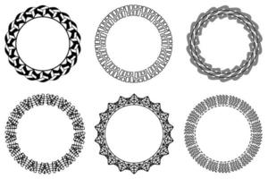 Vektor-Kreis-Frame-Set. Sammlung von schwarzen runden Rahmen vektor