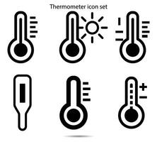 termometer ikon uppsättning, vektor illustration