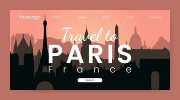 Silhouette von Paris Frankreich, Landung Buchseite, Vektor Illustration