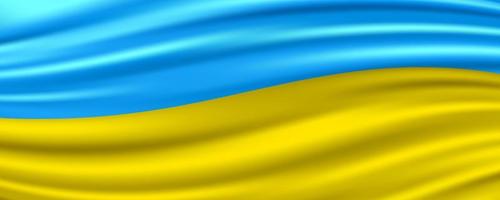 realistische fließende flagge der ukraine. vektor