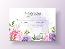 romantische aquarell hochzeitseinladungsschablone vektor