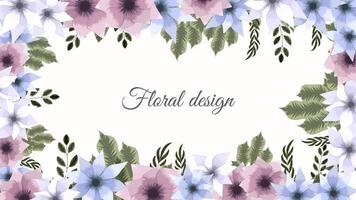 horizontaler Blumenbannerhintergrund verziert mit fröhlichen Blumen vektor
