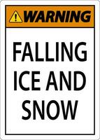 Warnung Zeichen fallen Eis und Schnee vektor