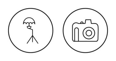 Regenschirm Stand und dslr Kamera Symbol vektor