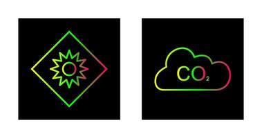 optisch Strahlung und Kohlenstoff Dioxid Symbol vektor