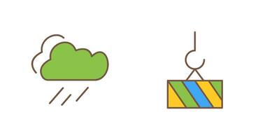 Regen und schwer Maschinen Symbol vektor