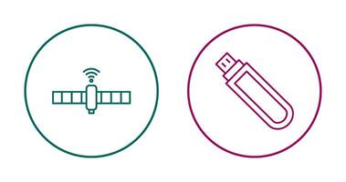 Satellit und USB Fahrt Symbol vektor