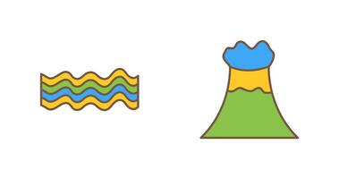 magnetisch Wellen und Vulkan Symbol vektor
