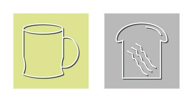 Toast und Kaffee Tasse Symbol vektor