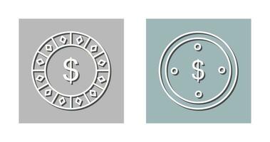 Dollar Chip und dolllar Münze Symbol vektor