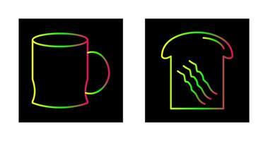 rostat bröd och kaffe kopp ikon vektor
