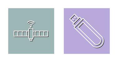 Satellit und USB Fahrt Symbol vektor