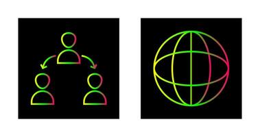 in Verbindung gebracht Benutzer und Globus Symbol vektor