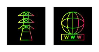 Turm und Welt breit Netz Symbol vektor