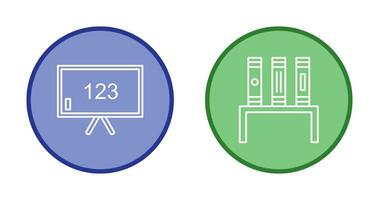 Klassenzimmer Tafel und Bücherstand Symbol vektor