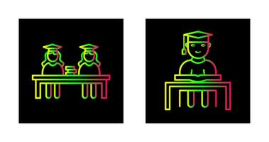 kombinerad studie och studerar på skrivbord ikon vektor