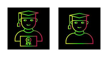 Schüler halten Grad und männlich Absolvent Symbol vektor