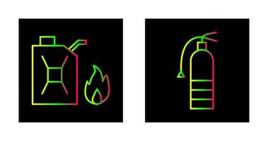 Treibstoff zu Feuer und Feuerlöscher Symbol vektor