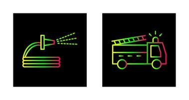 besprutning vatten och brand lastbil ikon vektor
