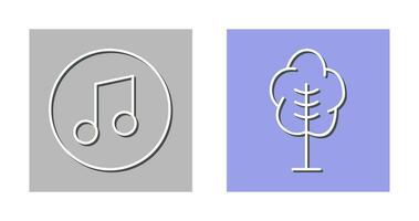 Musik- Spieler und Baum Symbol vektor