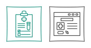 medizinisch Bericht und Browser Symbol vektor