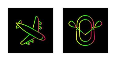 Landung Flugzeug und Schlauchboot Symbol vektor