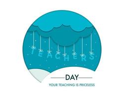 Happy Teacher's Day Cloud Papercut vektor